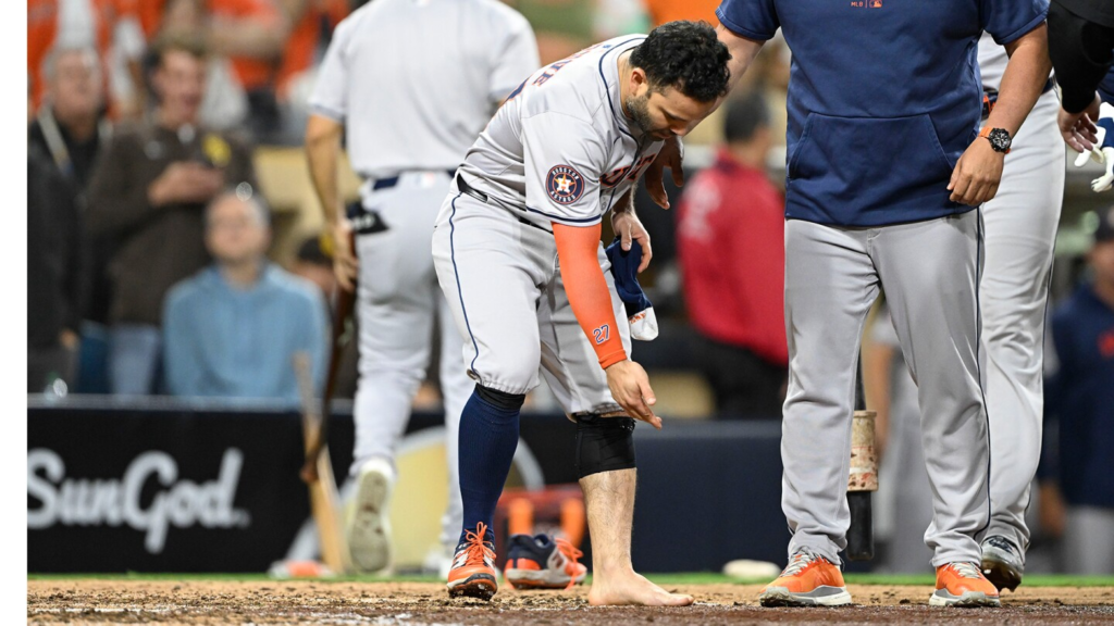 Jose Altuve ejected after removing cleat and sock in wild Astros victory